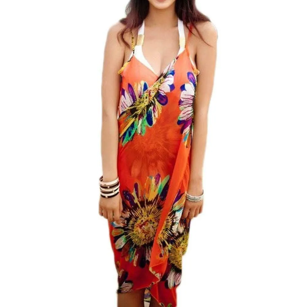 Beach Strap Sling Open-Back Cover Up Dress