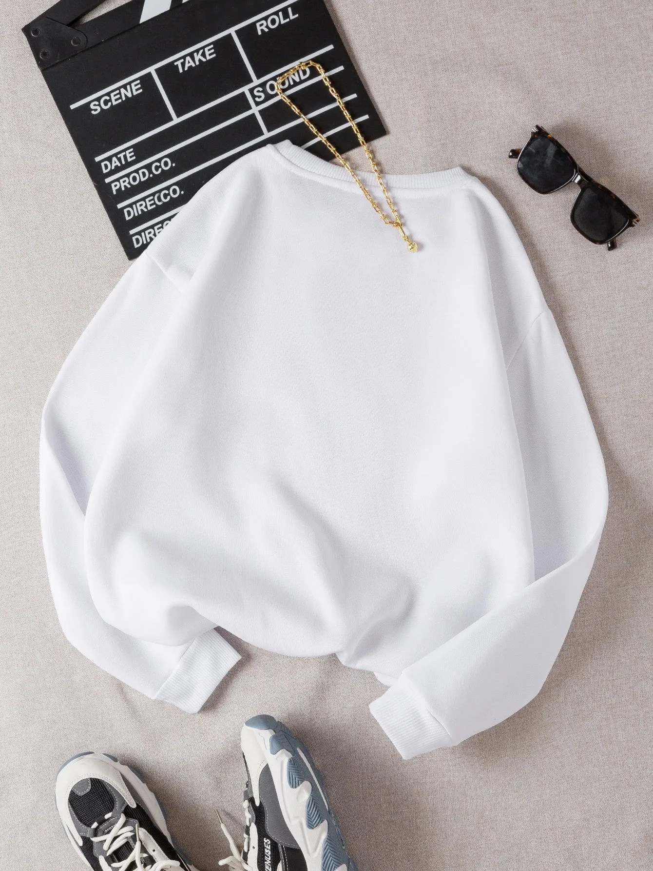 Bear And Letter Graphic Thermal Lined Sweatshirt FW23