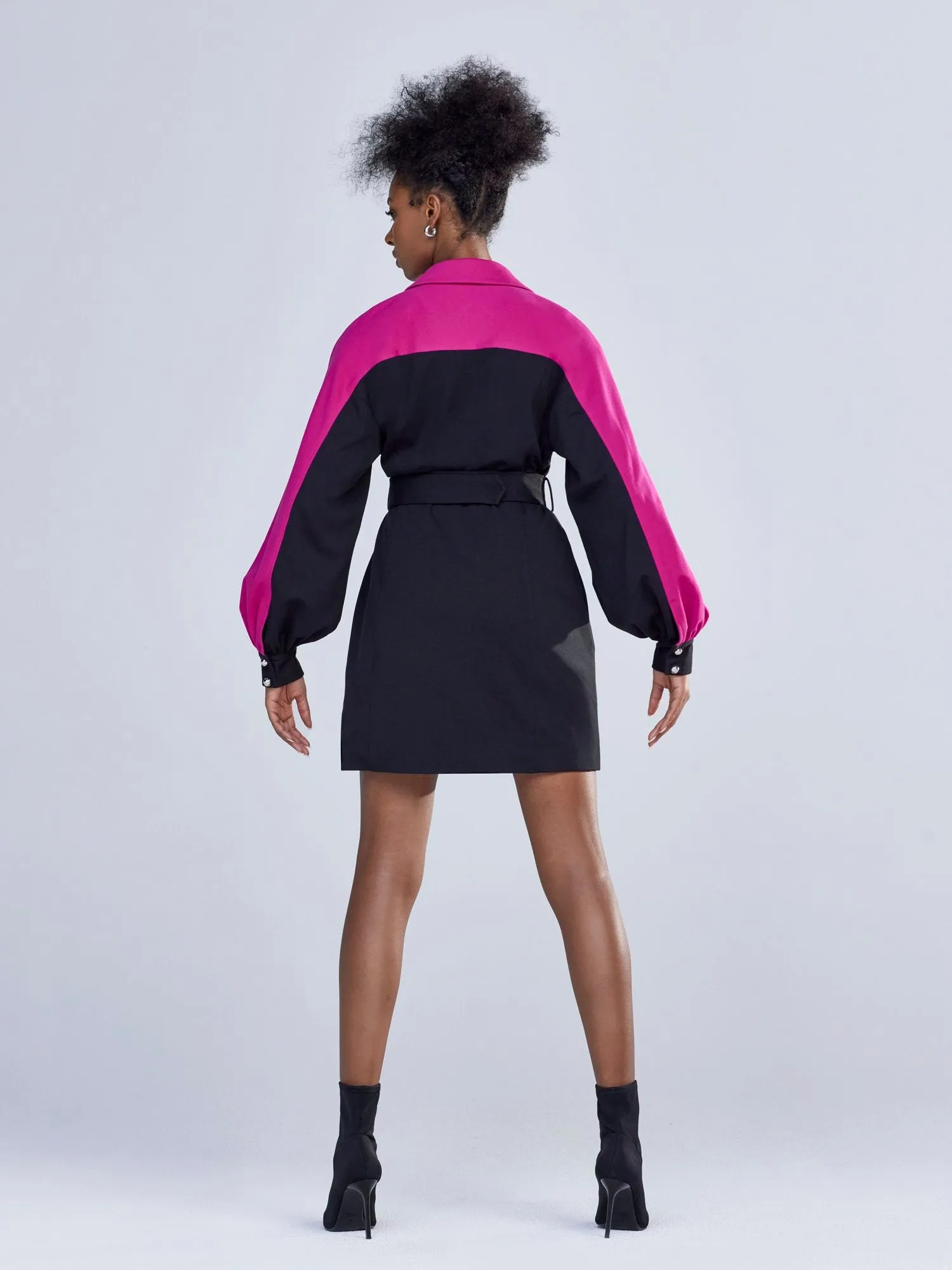 Belted Colorblock Dress
