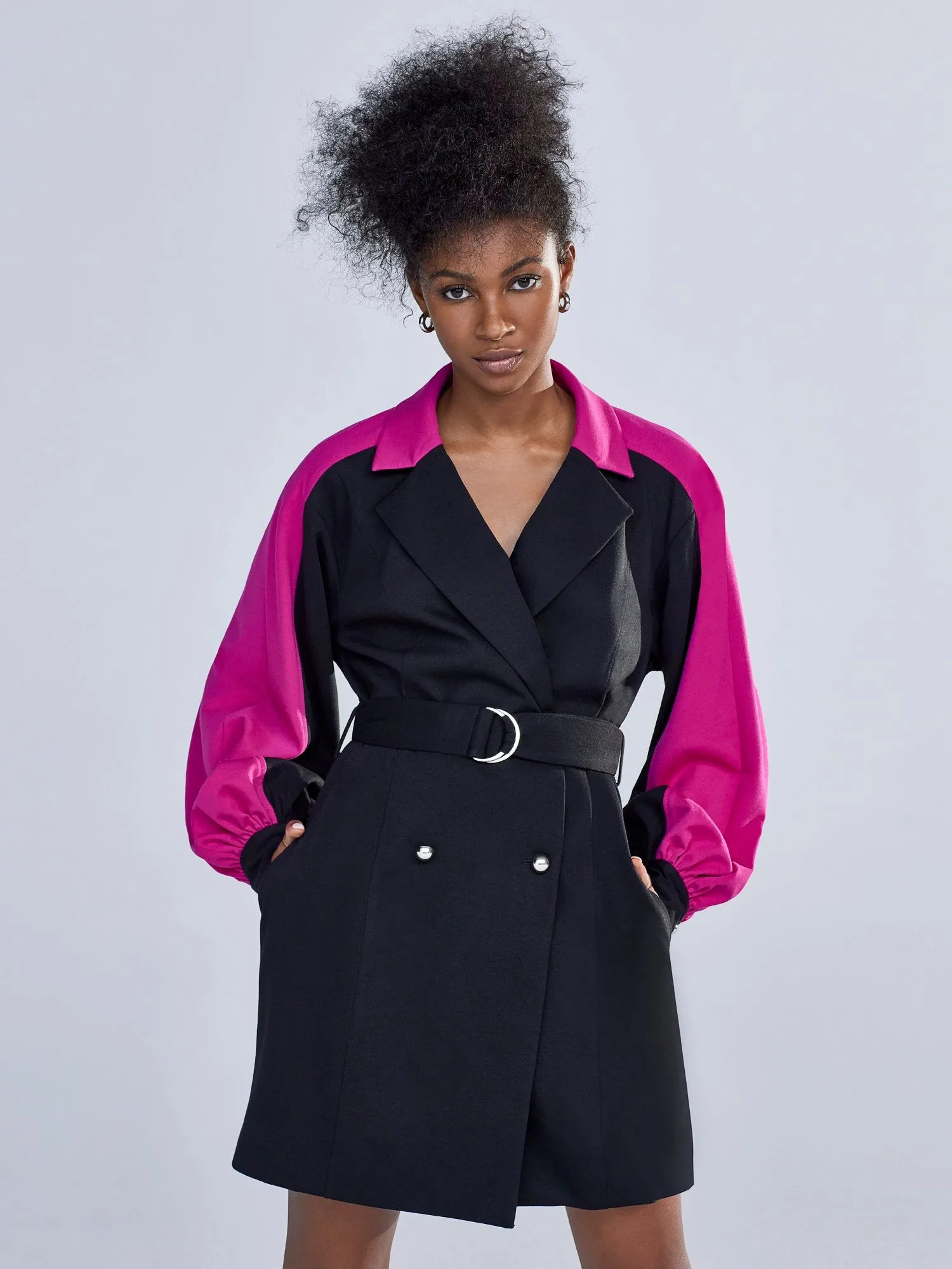 Belted Colorblock Dress