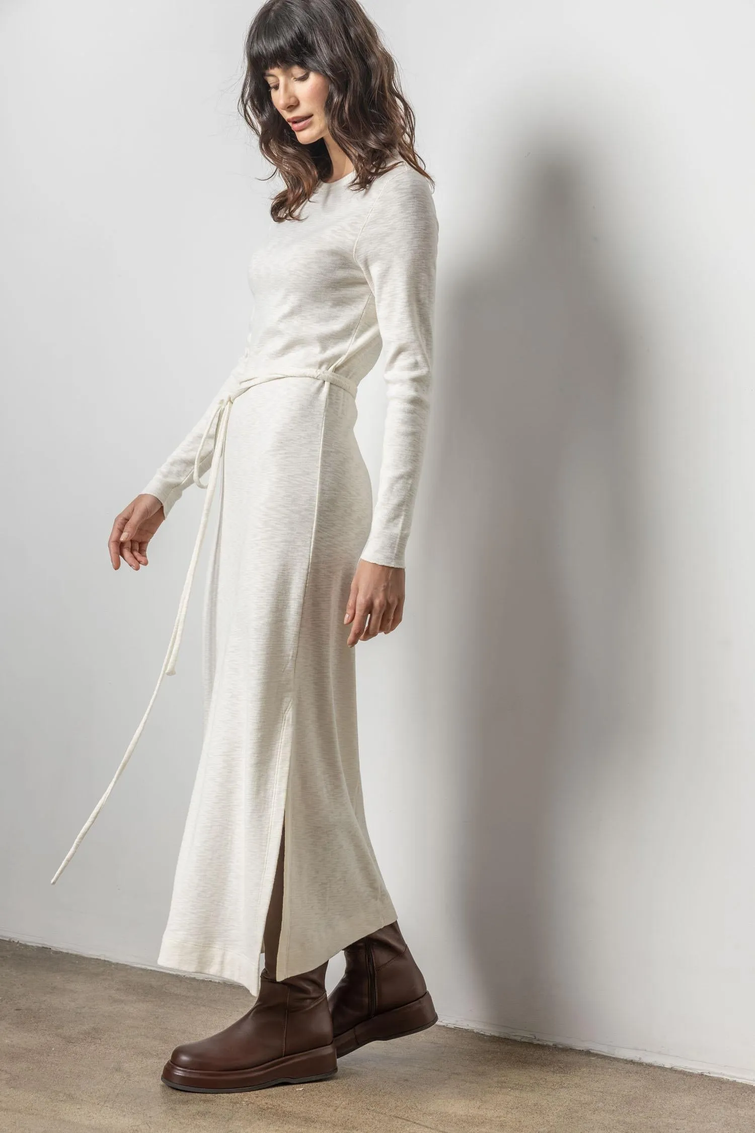 Belted Maxi Column Dress