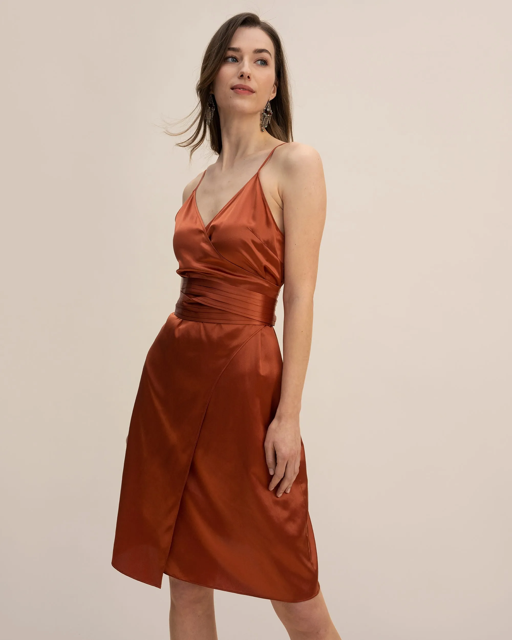 Belted Wrap Cocktail Dress