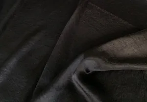 Black Double-Sided Crinkled Washed Polyester Satin