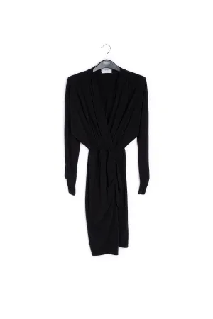 Black fitted wrap dress