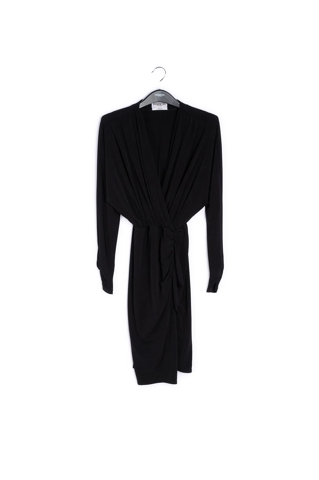 Black fitted wrap dress