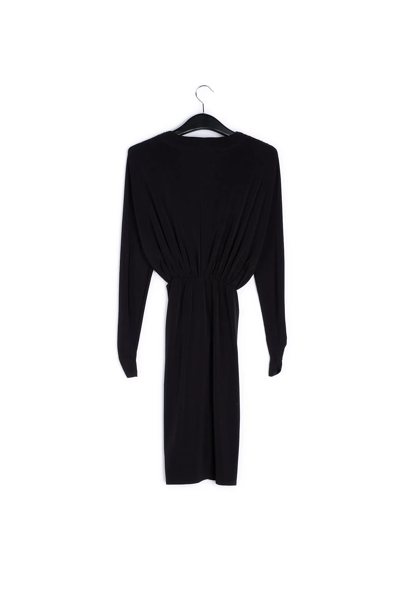 Black fitted wrap dress
