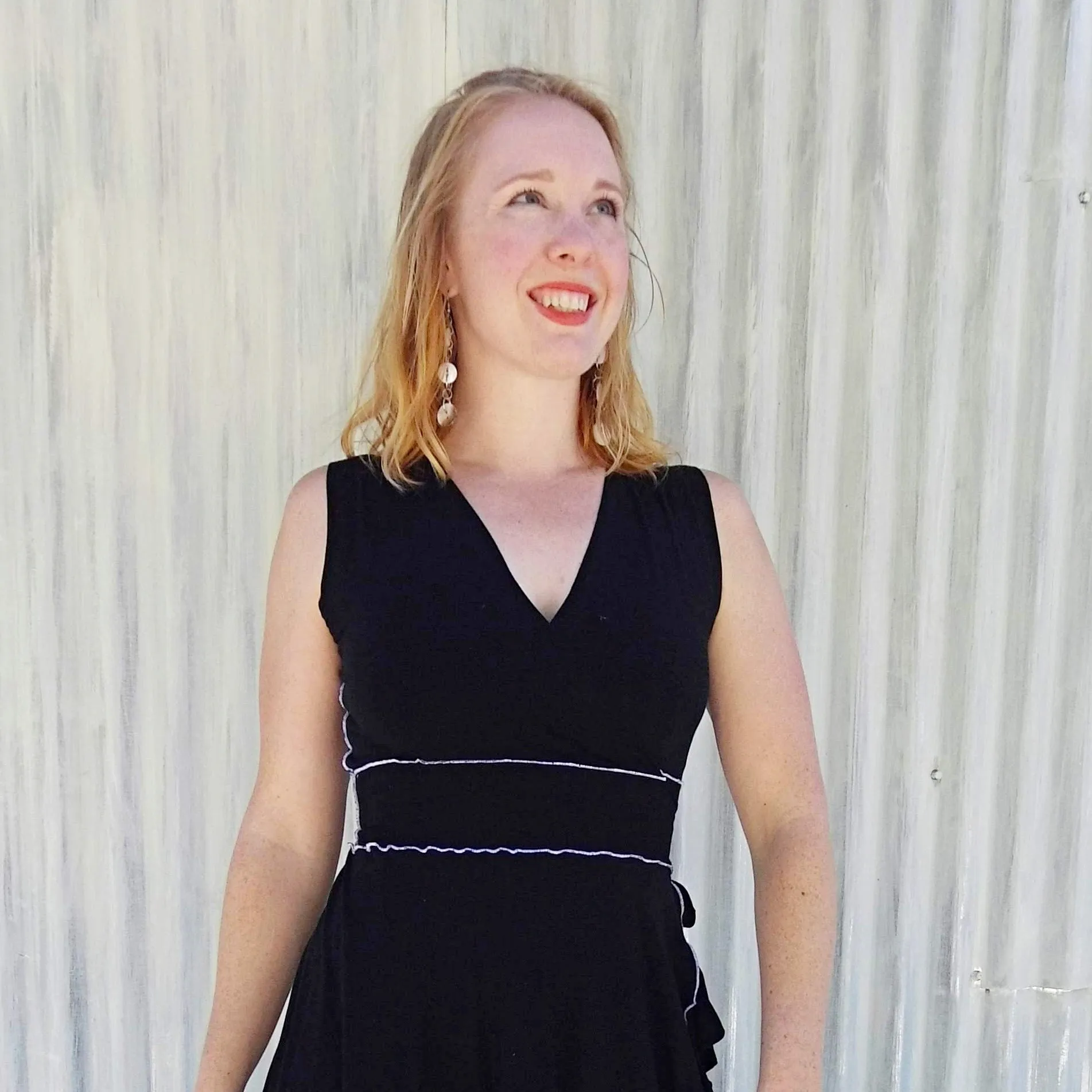 Black Jasper Wrap Dress