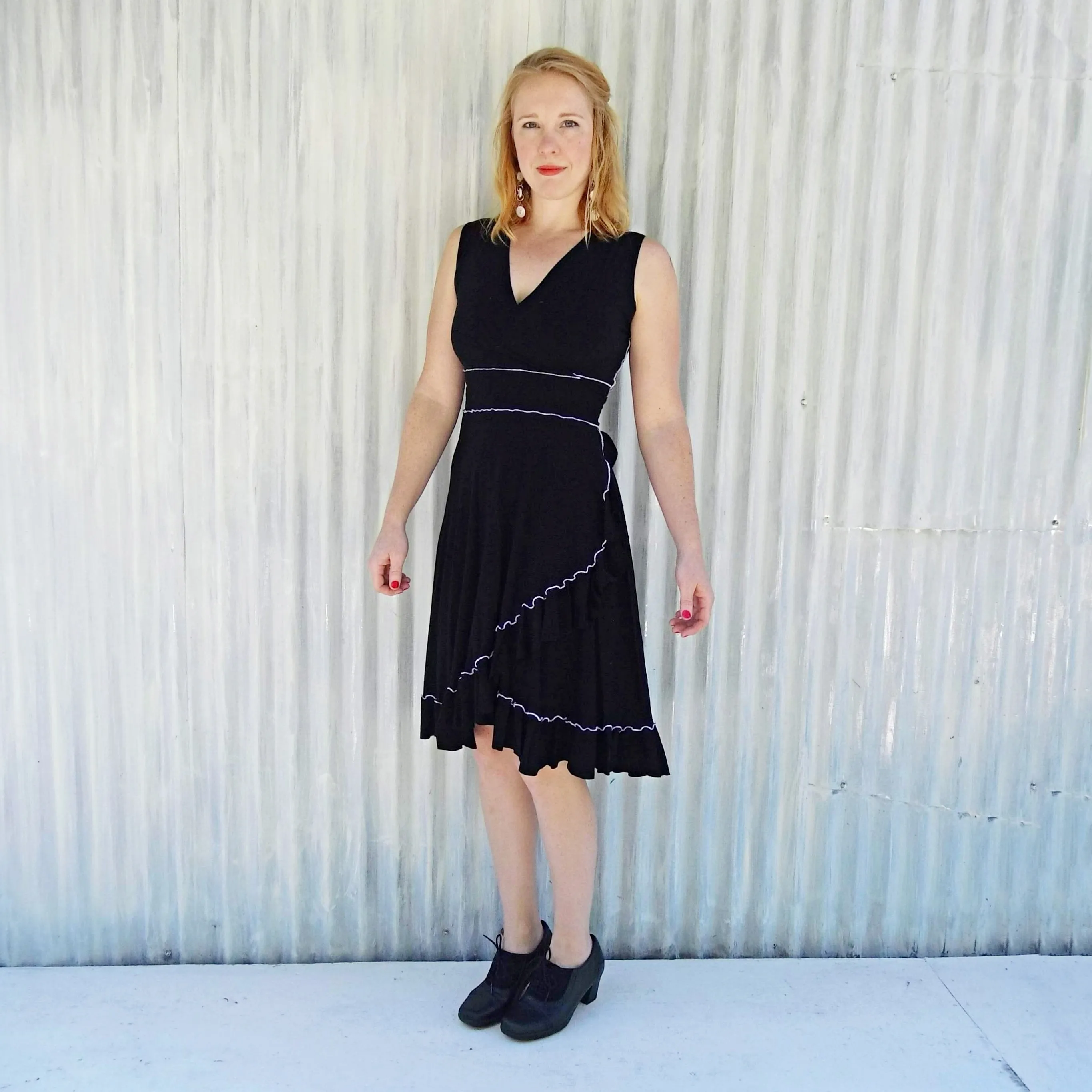 Black Jasper Wrap Dress