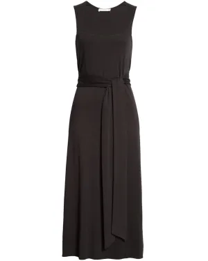 Black Sleeveless Wrap Dress