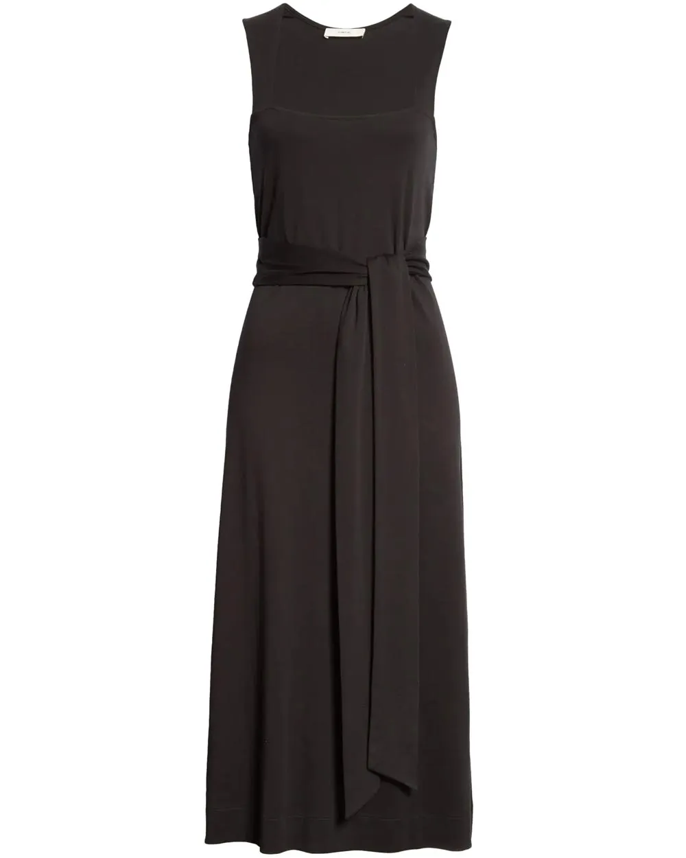 Black Sleeveless Wrap Dress