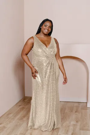 Blair Sequin Dress | Ready To Ship | Champagne Gold