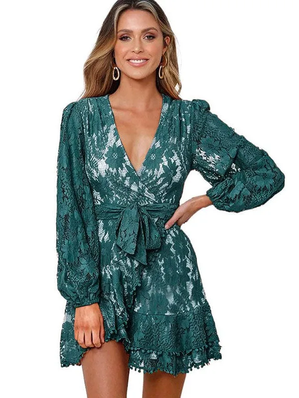 Bohemian Lace Wrap Dress