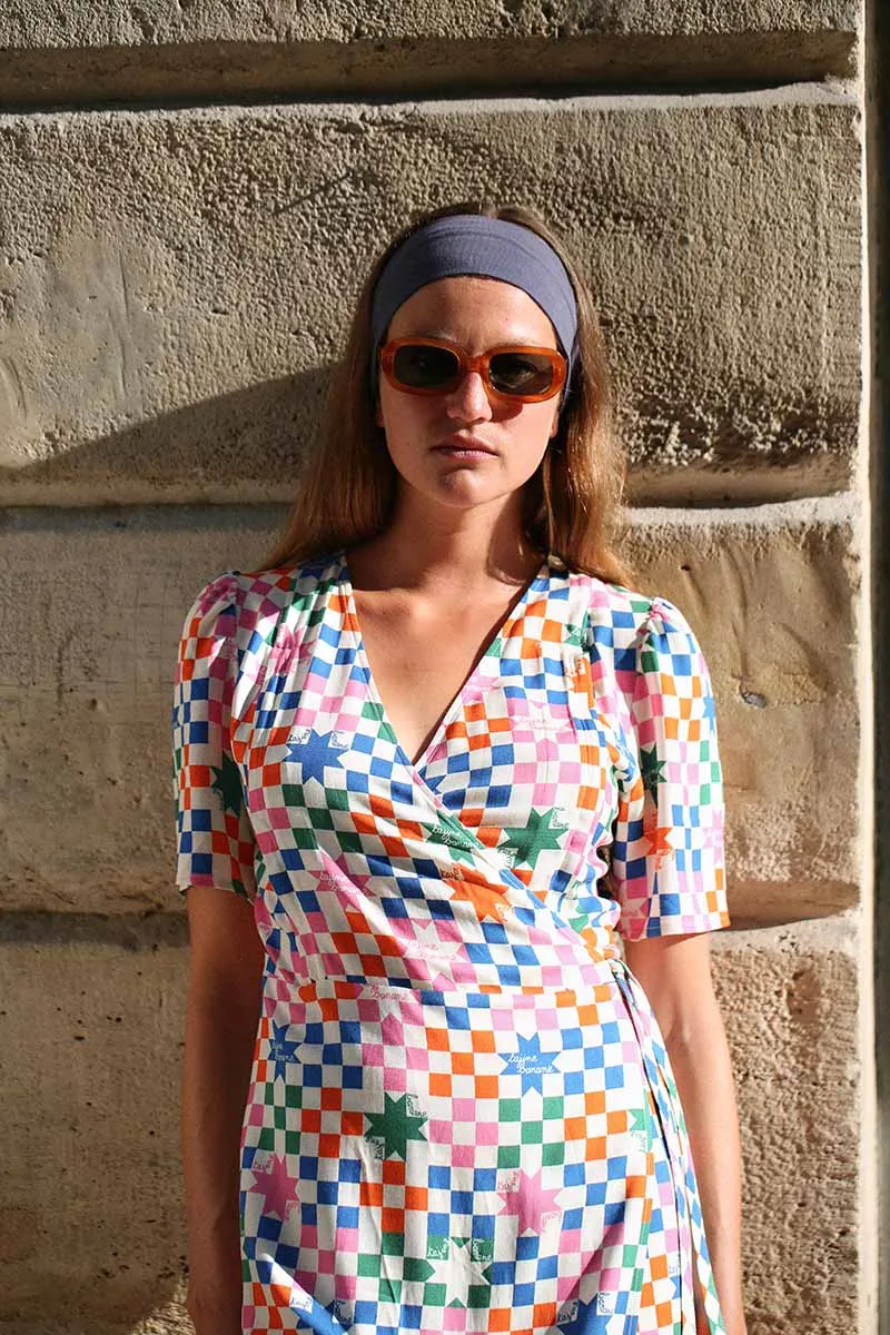 breasfeeding dress - checkered