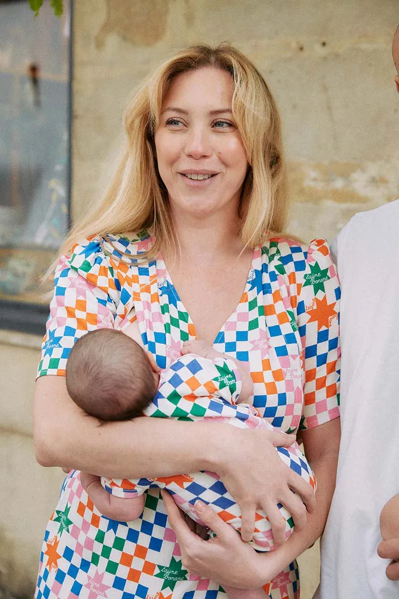 breasfeeding dress - checkered