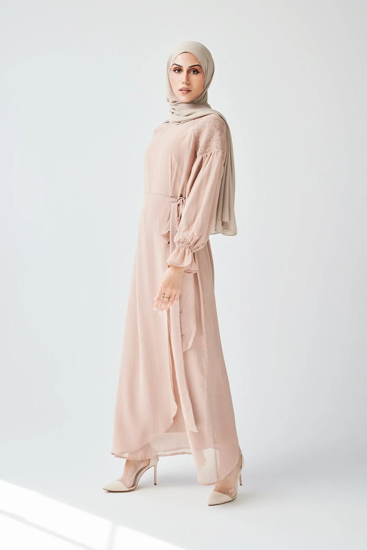 Brianna Tie Wrap Maxi Dress - Sand