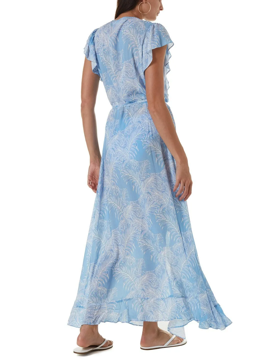 Brianna Tropical Blue Long Dress