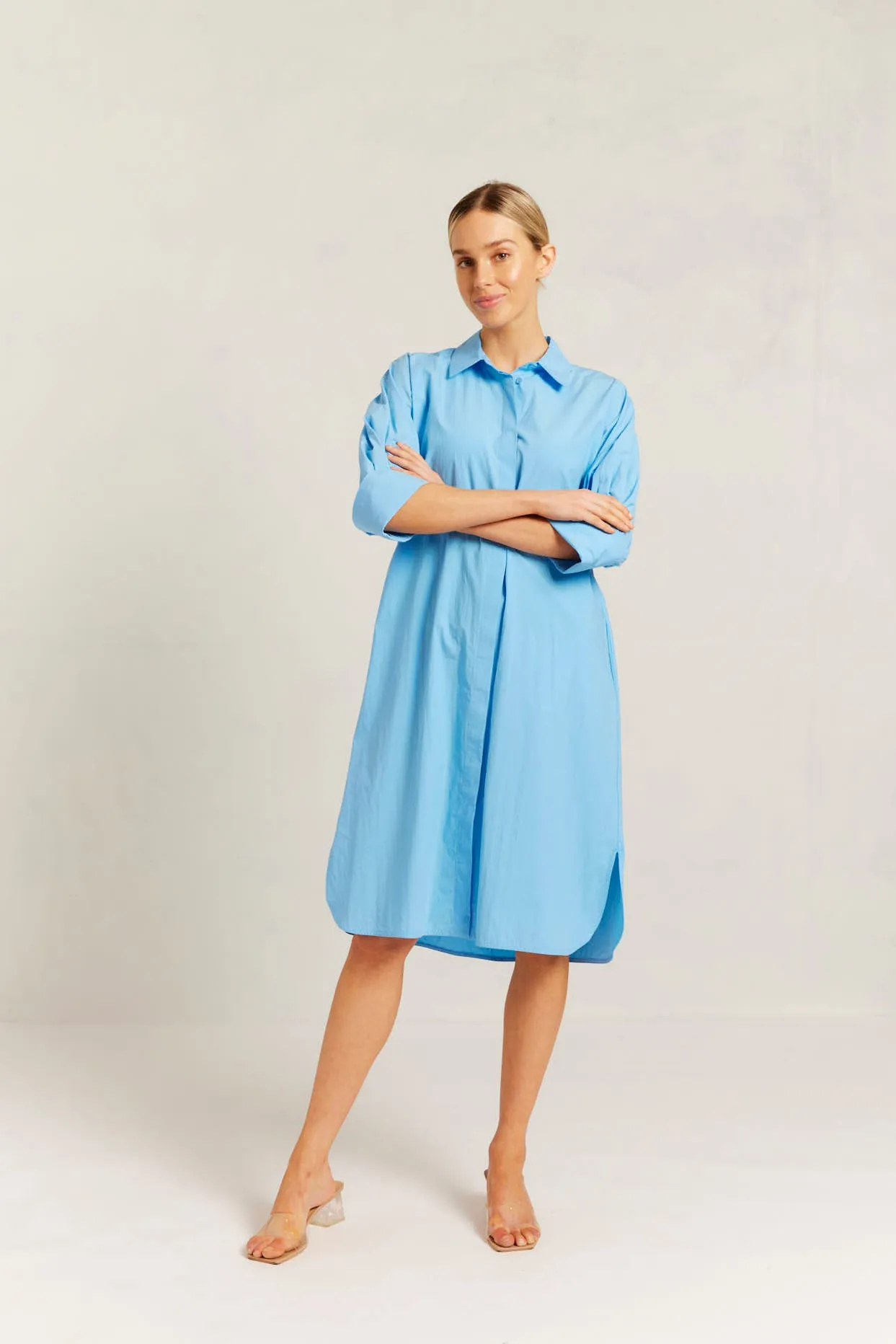 Briar Pima Cotton Dress in Cornflower