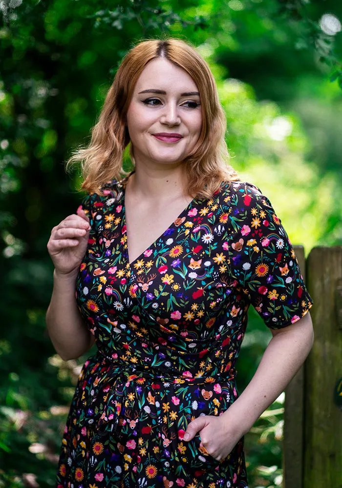 Brinkley Creatures Print Midi Dress