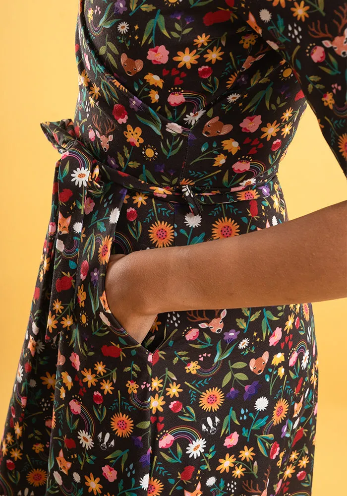 Brinkley Creatures Print Midi Dress