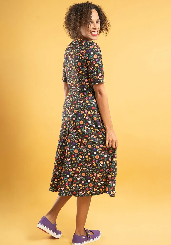 Brinkley Creatures Print Midi Dress