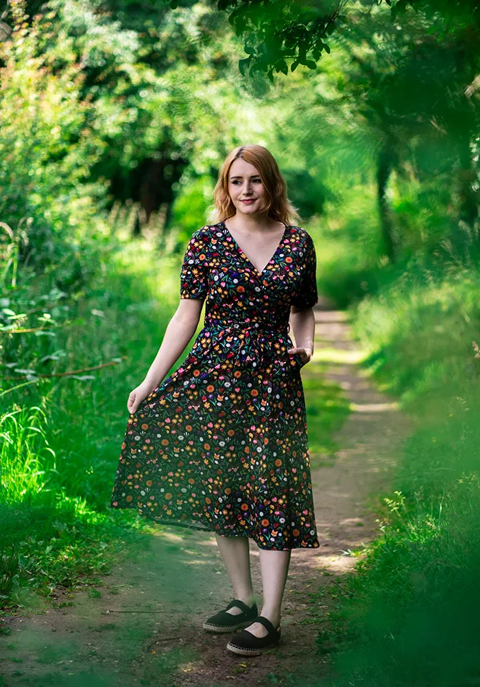Brinkley Creatures Print Midi Dress