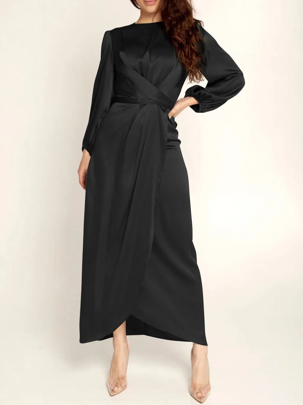 Brown Velvet Midi Dress