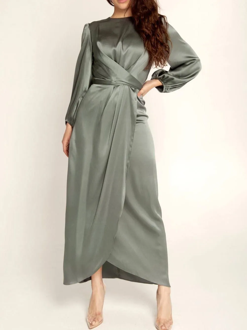 Brown Velvet Midi Dress