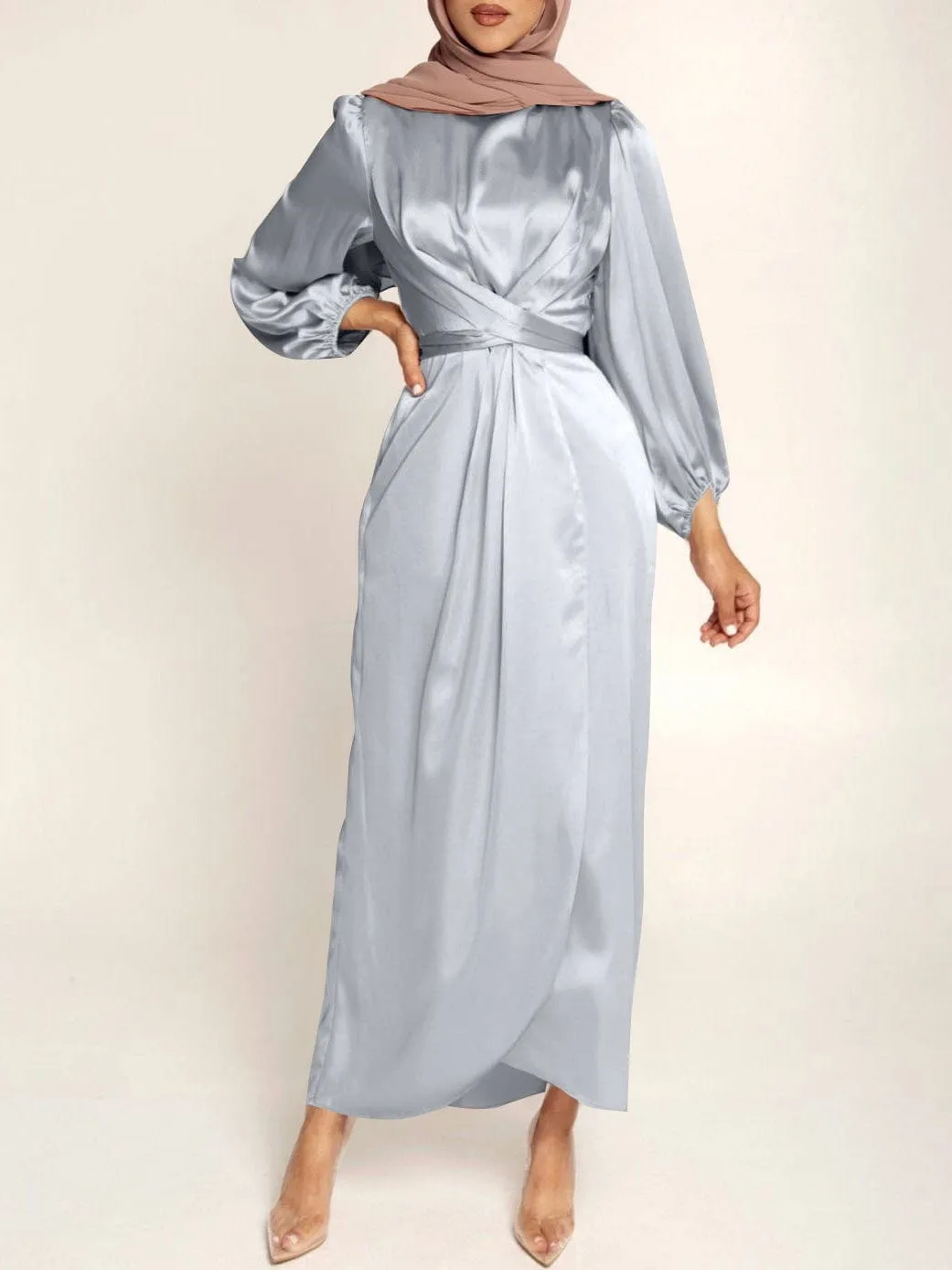 Brown Velvet Midi Dress