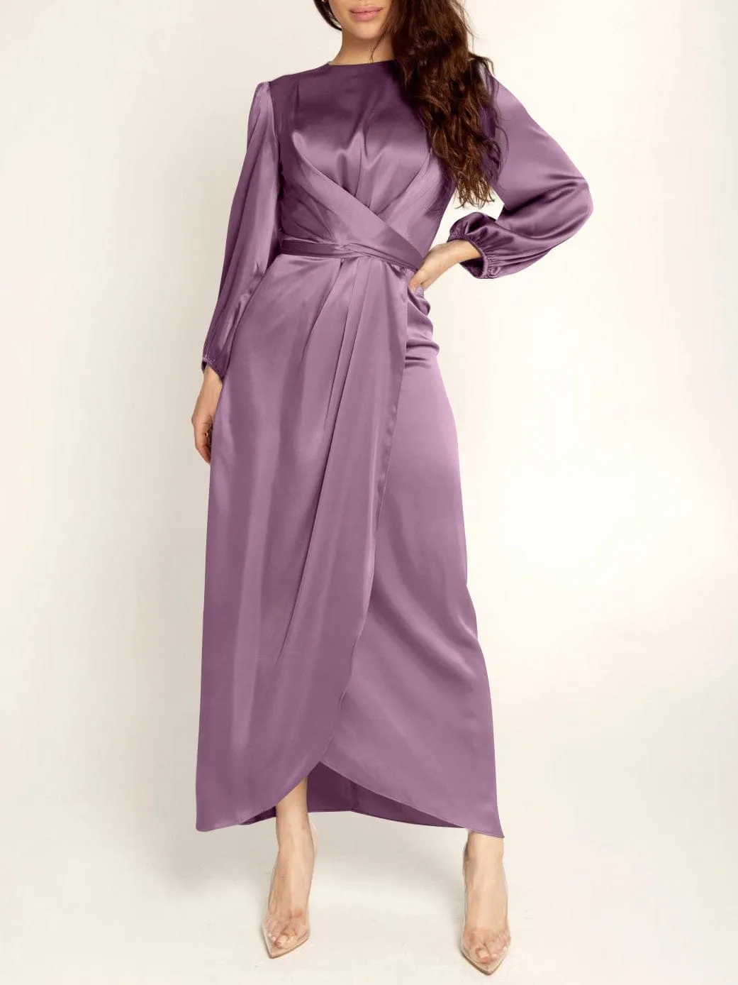 Brown Velvet Midi Dress