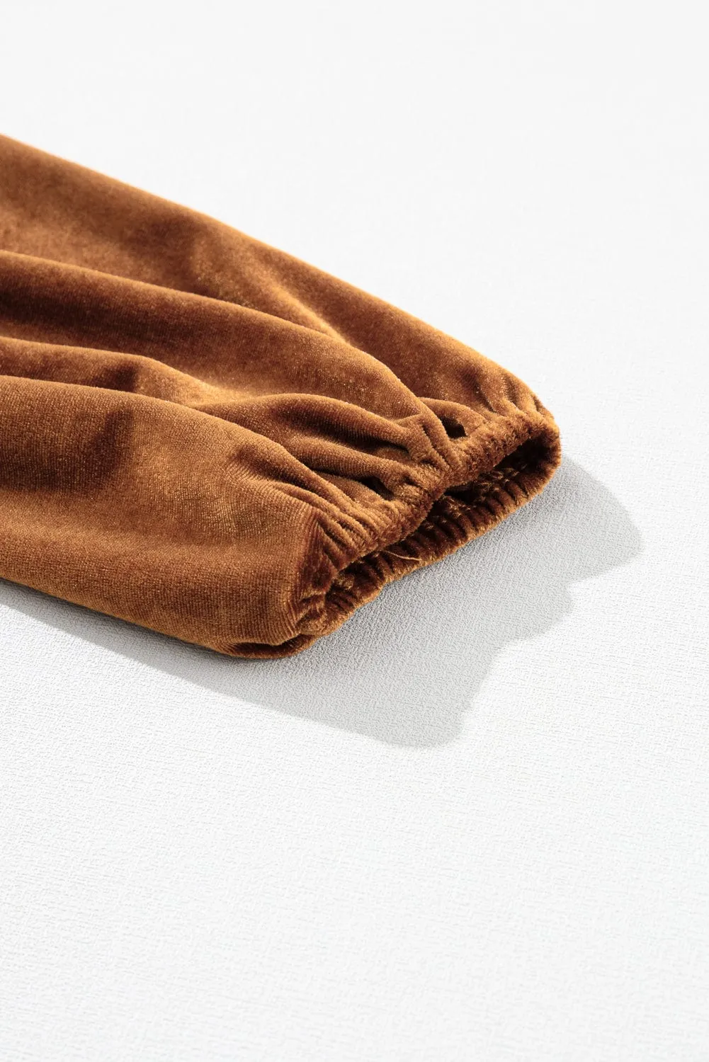 Brown Velvet Midi Dress