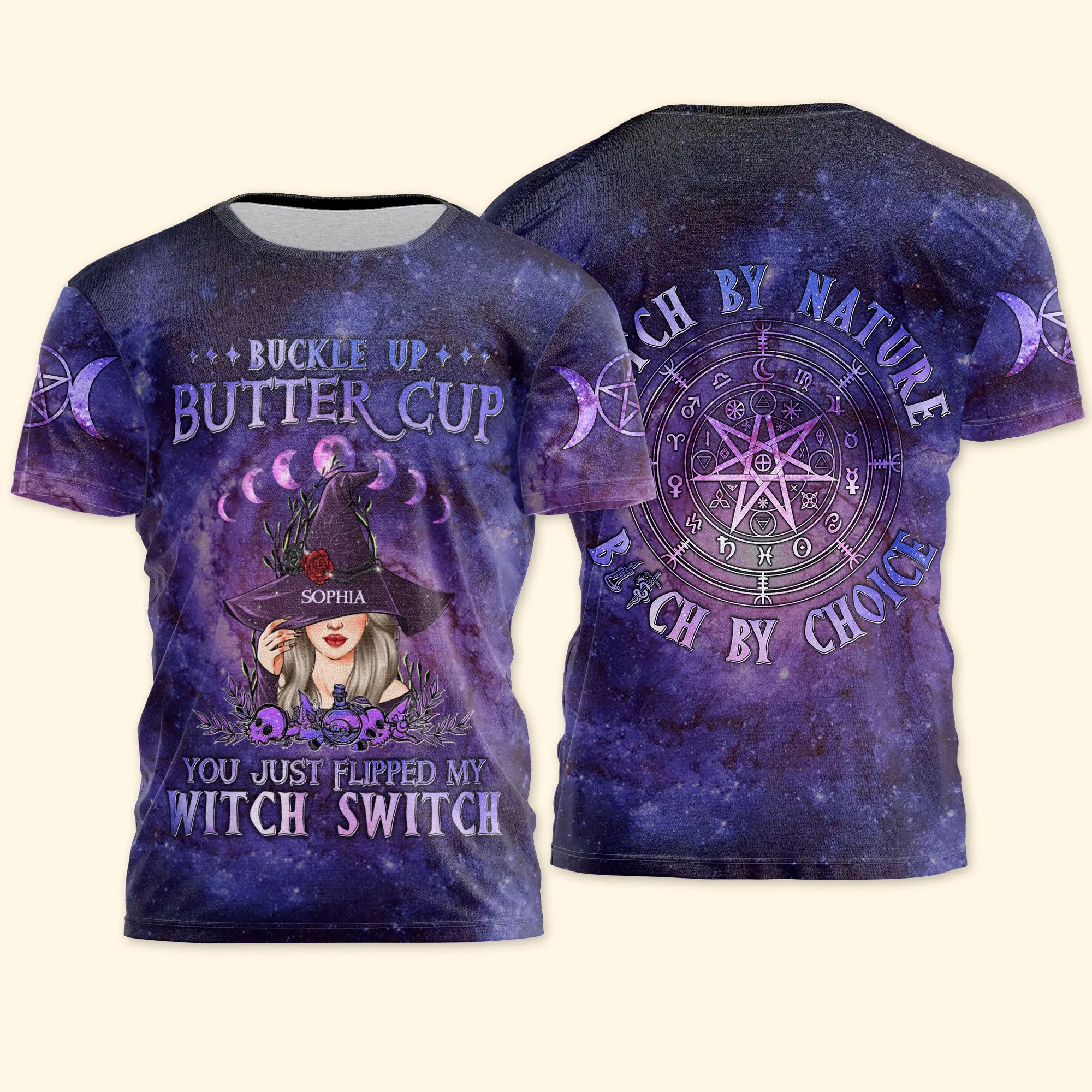 Buckle Up Butter Cup - Personalized 3D All Over Printed Shirt - Halloween Gift For Witches, Witch Craft - Grimoire