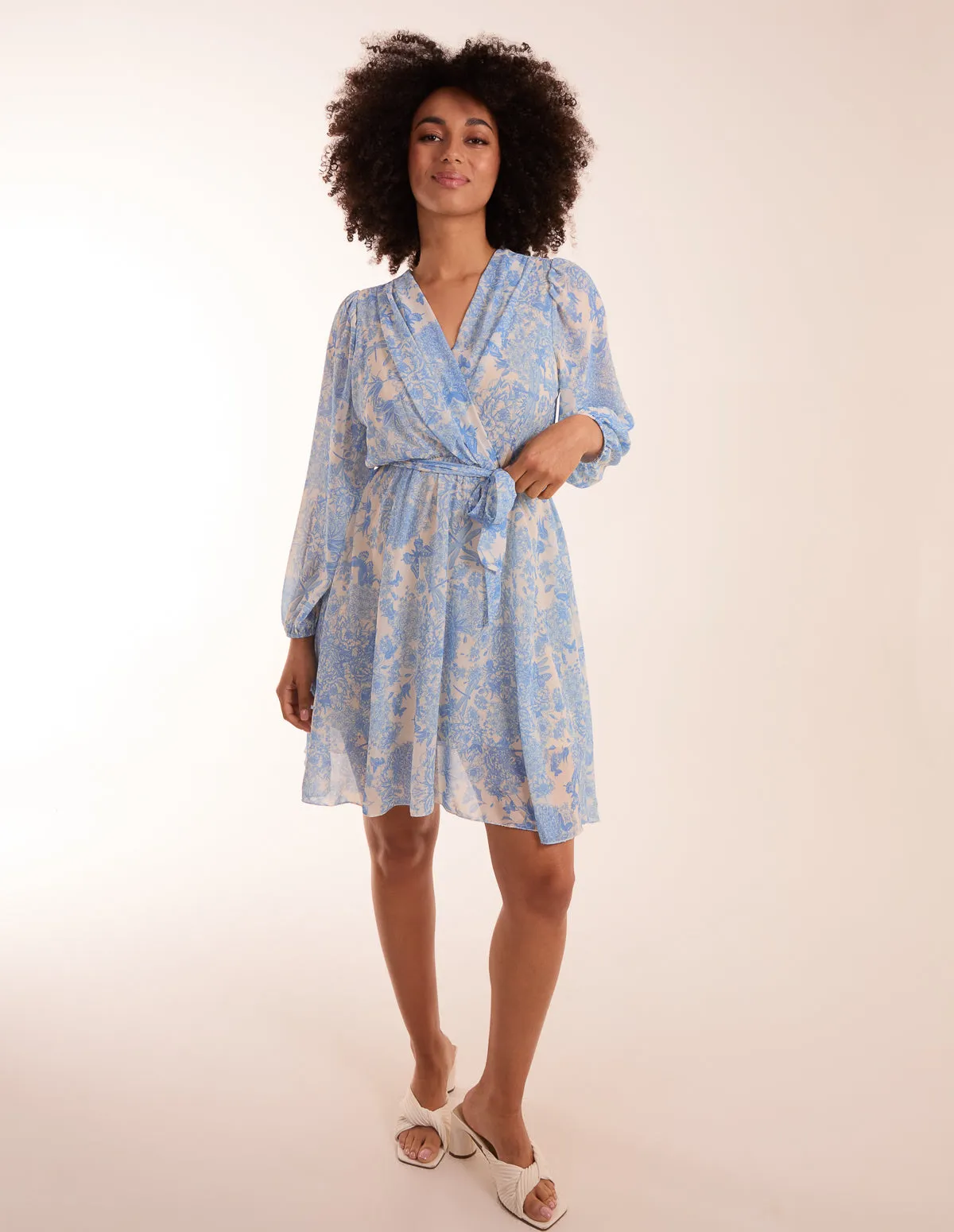 Butterfly Floral Wrap Dress