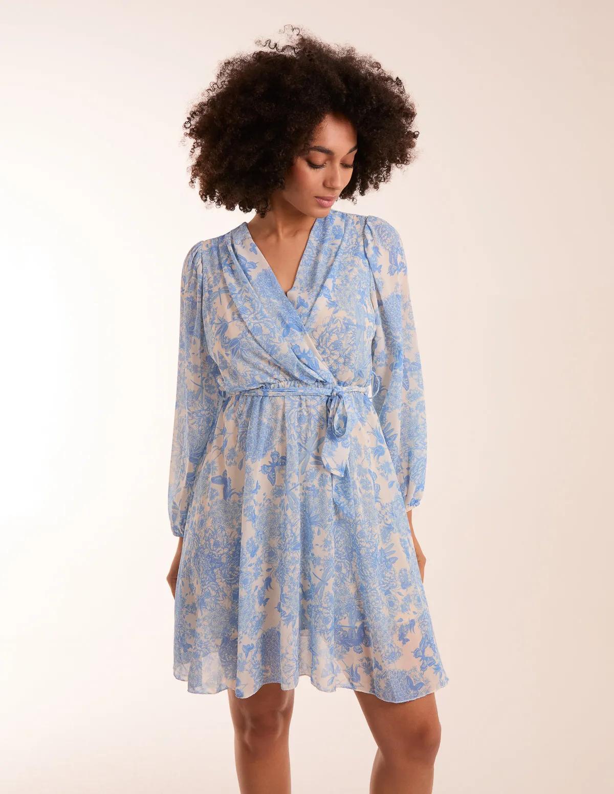 Butterfly Floral Wrap Dress