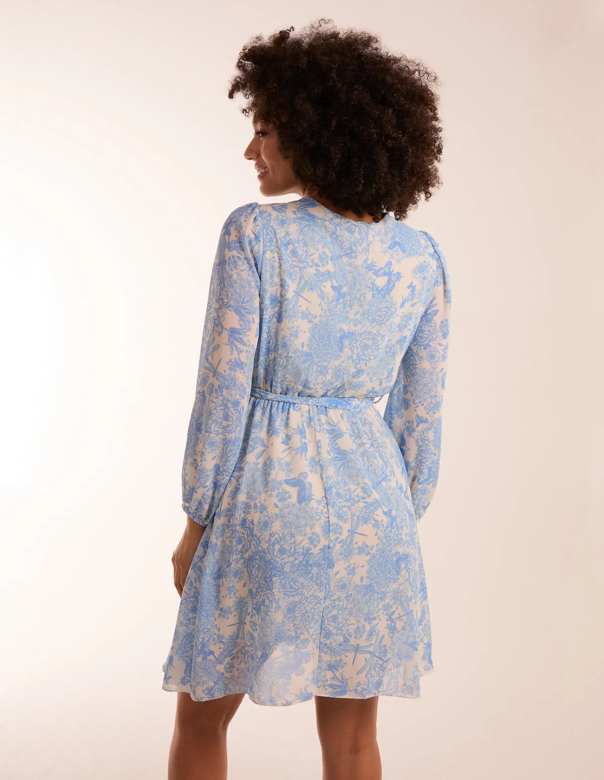 Butterfly Floral Wrap Dress