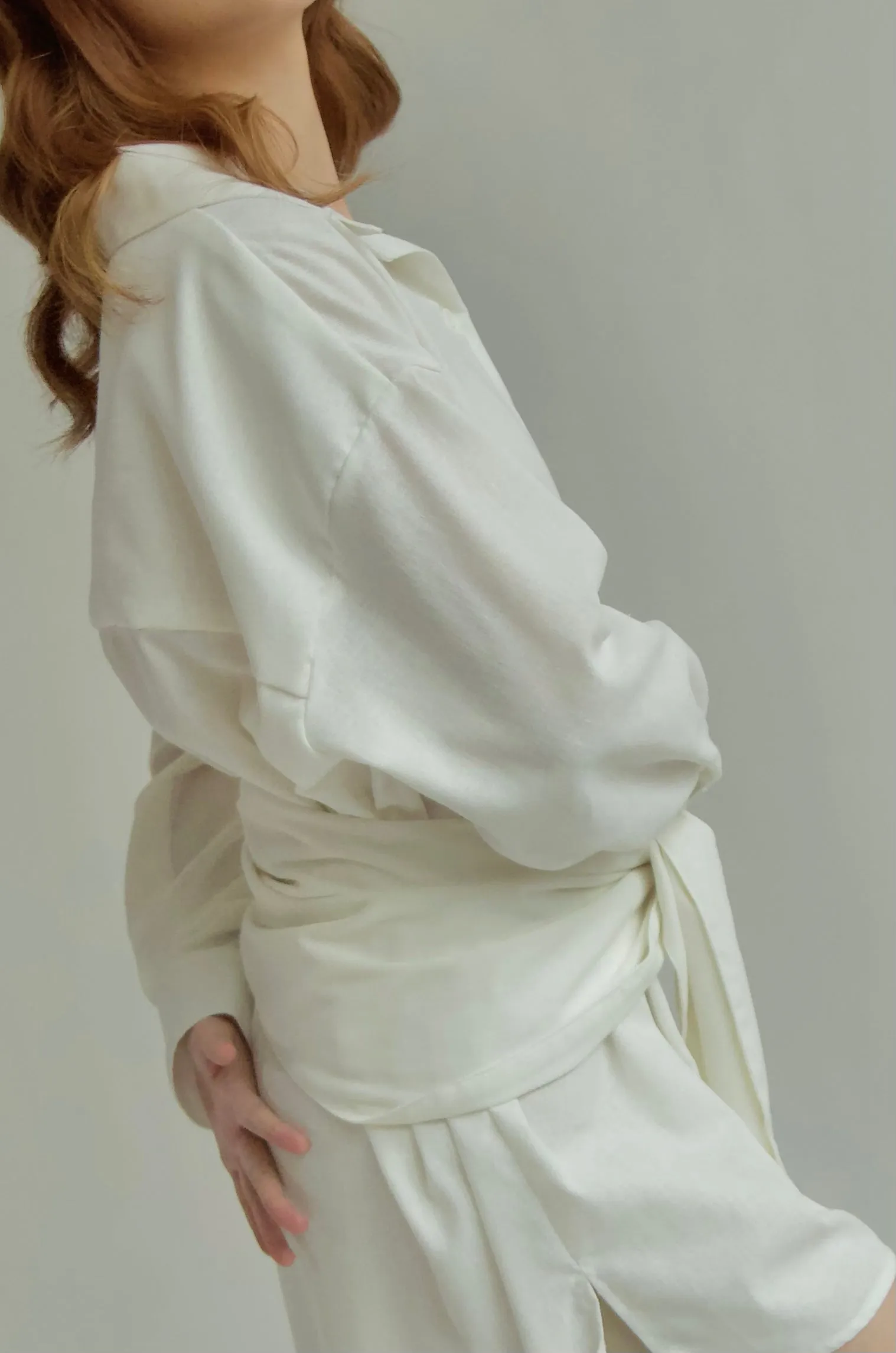 BUTTON DOWN POLO DRESS W/ WRAP TIE