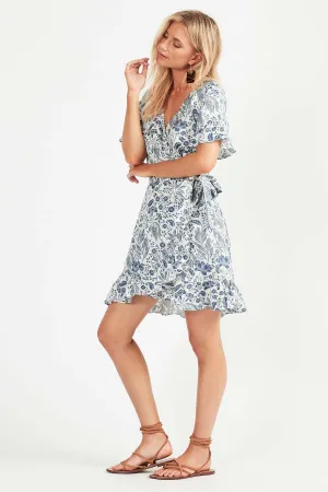Cameli Wrap Dress- Blue