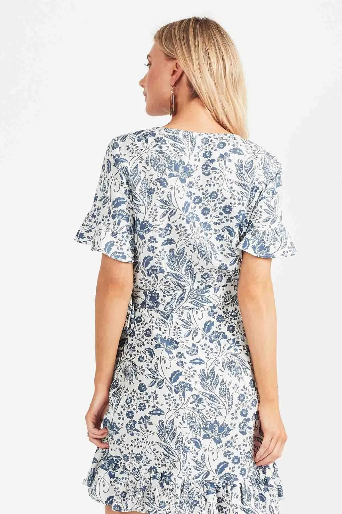 Cameli Wrap Dress- Blue