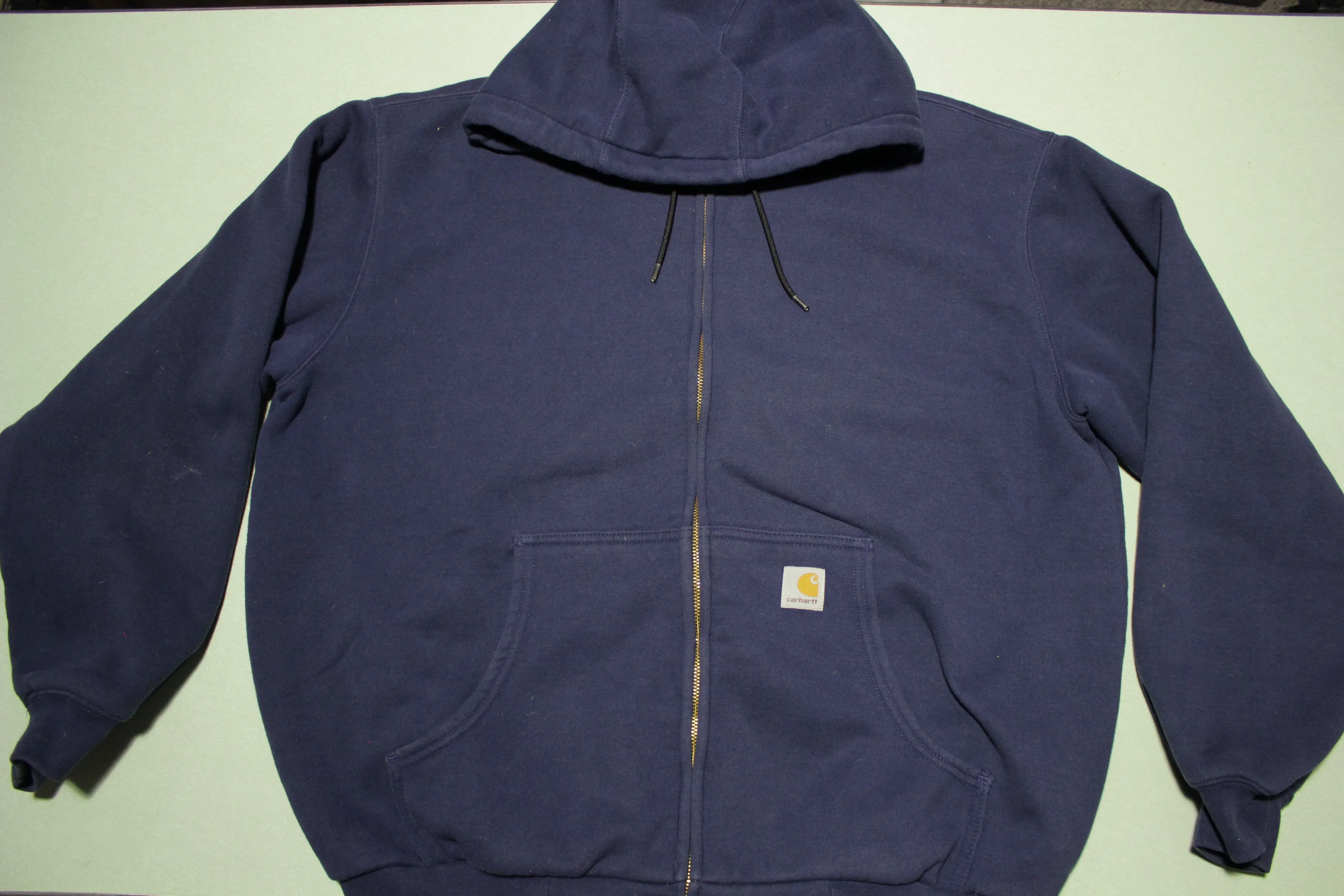 Carhartt J149 NVY Blue Thermal Lined Hoodie Sweatshirt Zip Heavy Duty Jacket