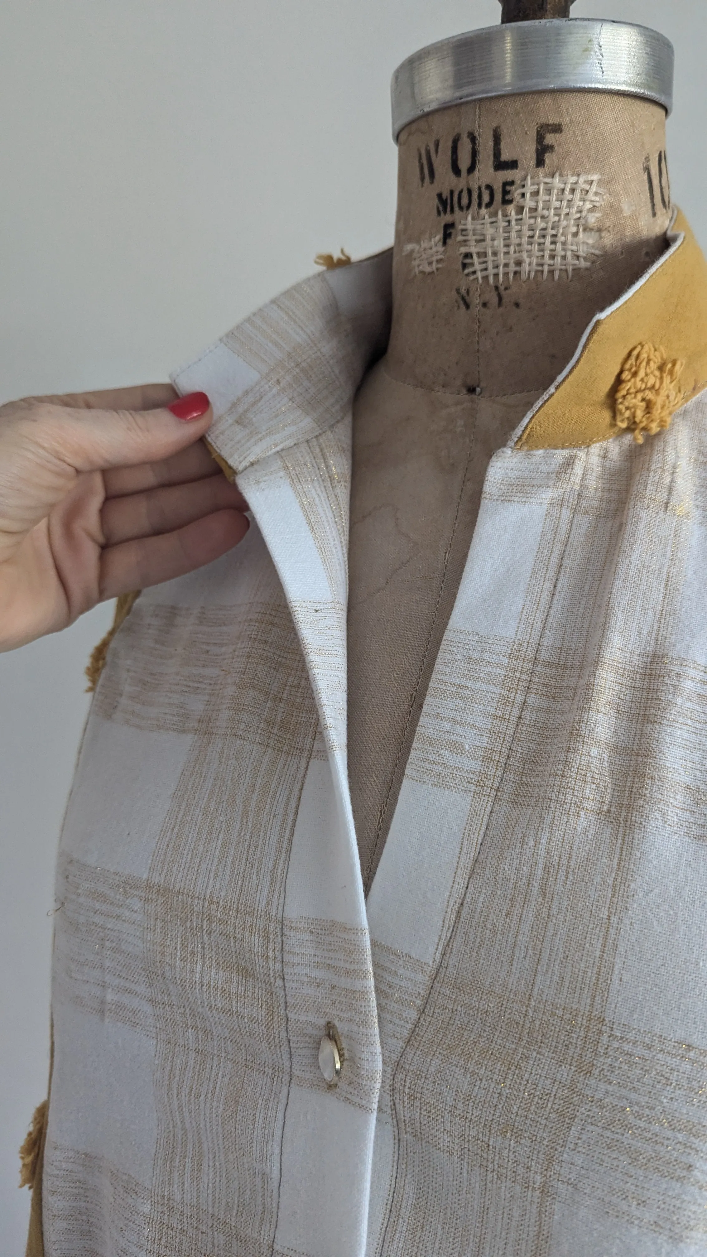 Carrie Dress - One of a Kind Upcycled & Vintage Cotton & Chenille Size XS/S #CAR1