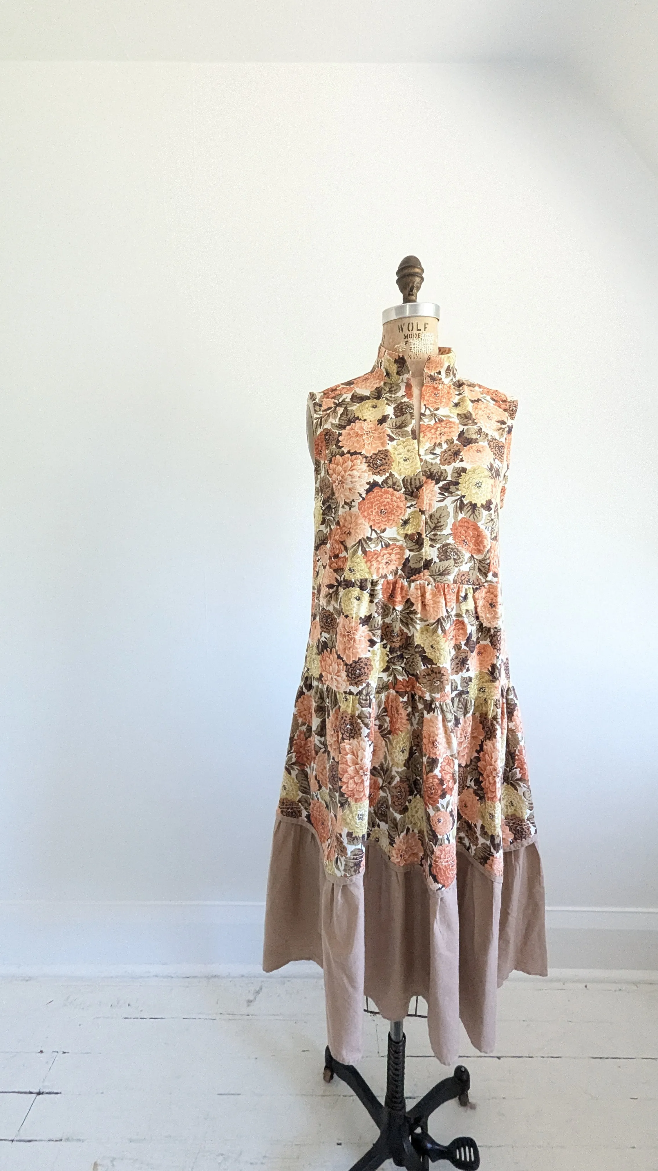 Carrie Dress - One of a Kind Upcycled & Vintage Cotton Size S/M #CAR4
