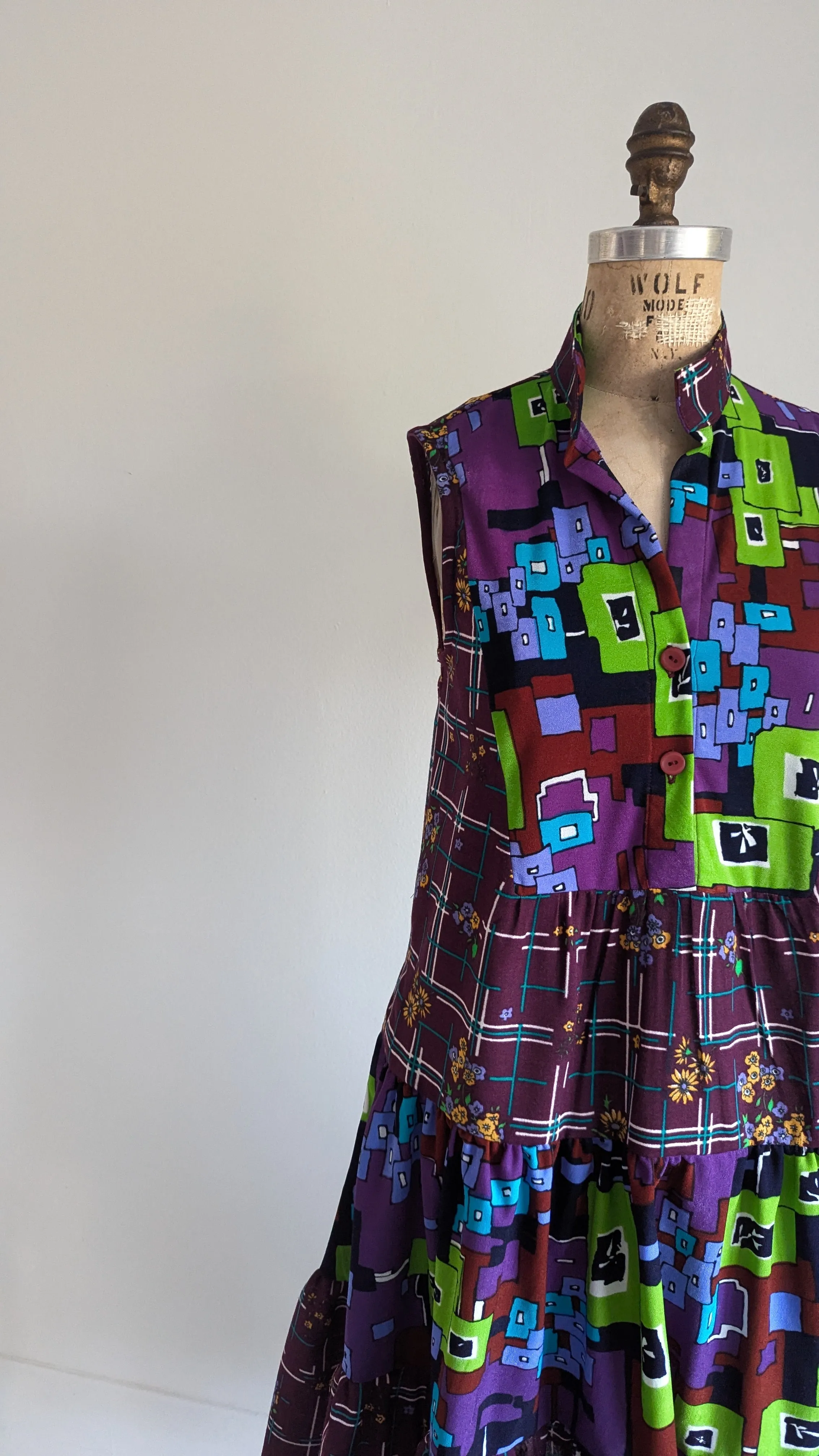 Carrie Dress - One of a Kind Upcycled & Vintage Textiles Size XS #CAR17