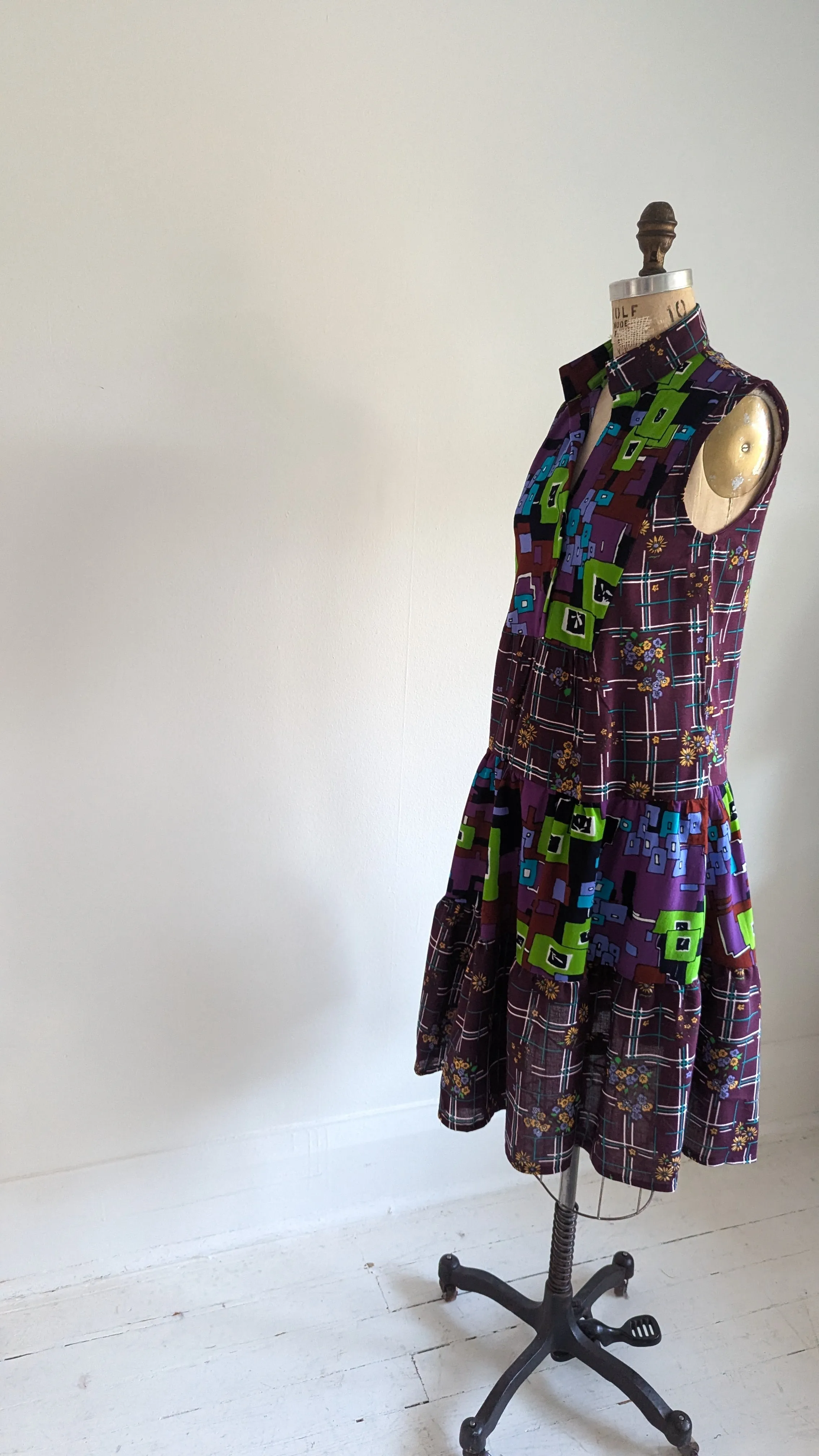 Carrie Dress - One of a Kind Upcycled & Vintage Textiles Size XS #CAR17
