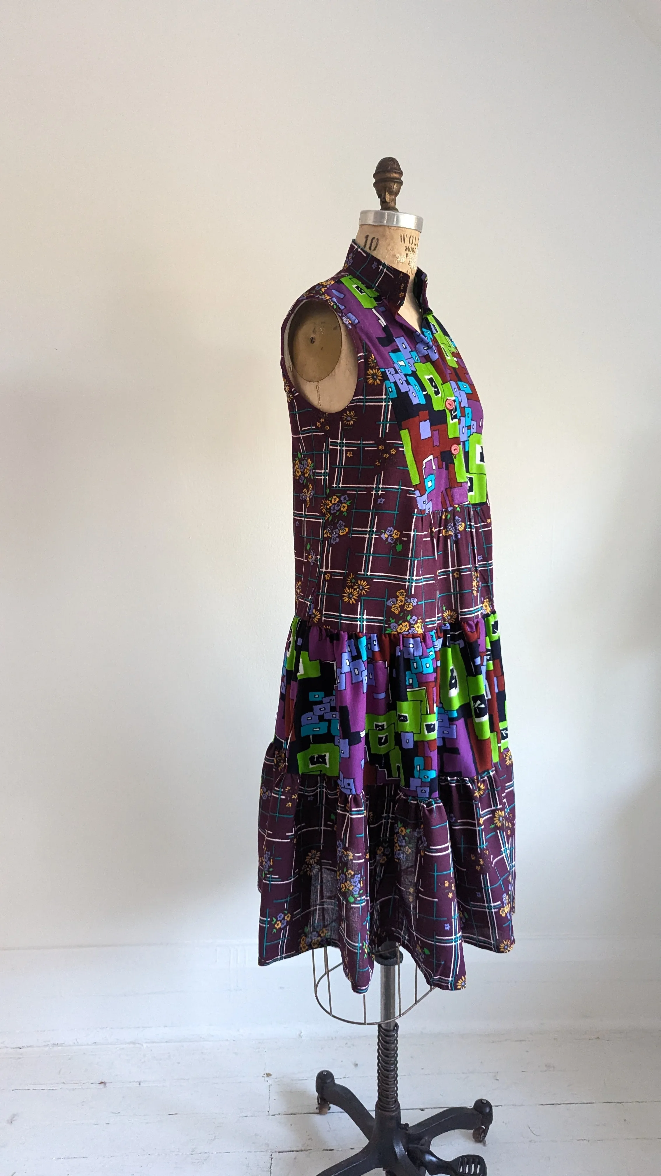 Carrie Dress - One of a Kind Upcycled & Vintage Textiles Size XS #CAR17