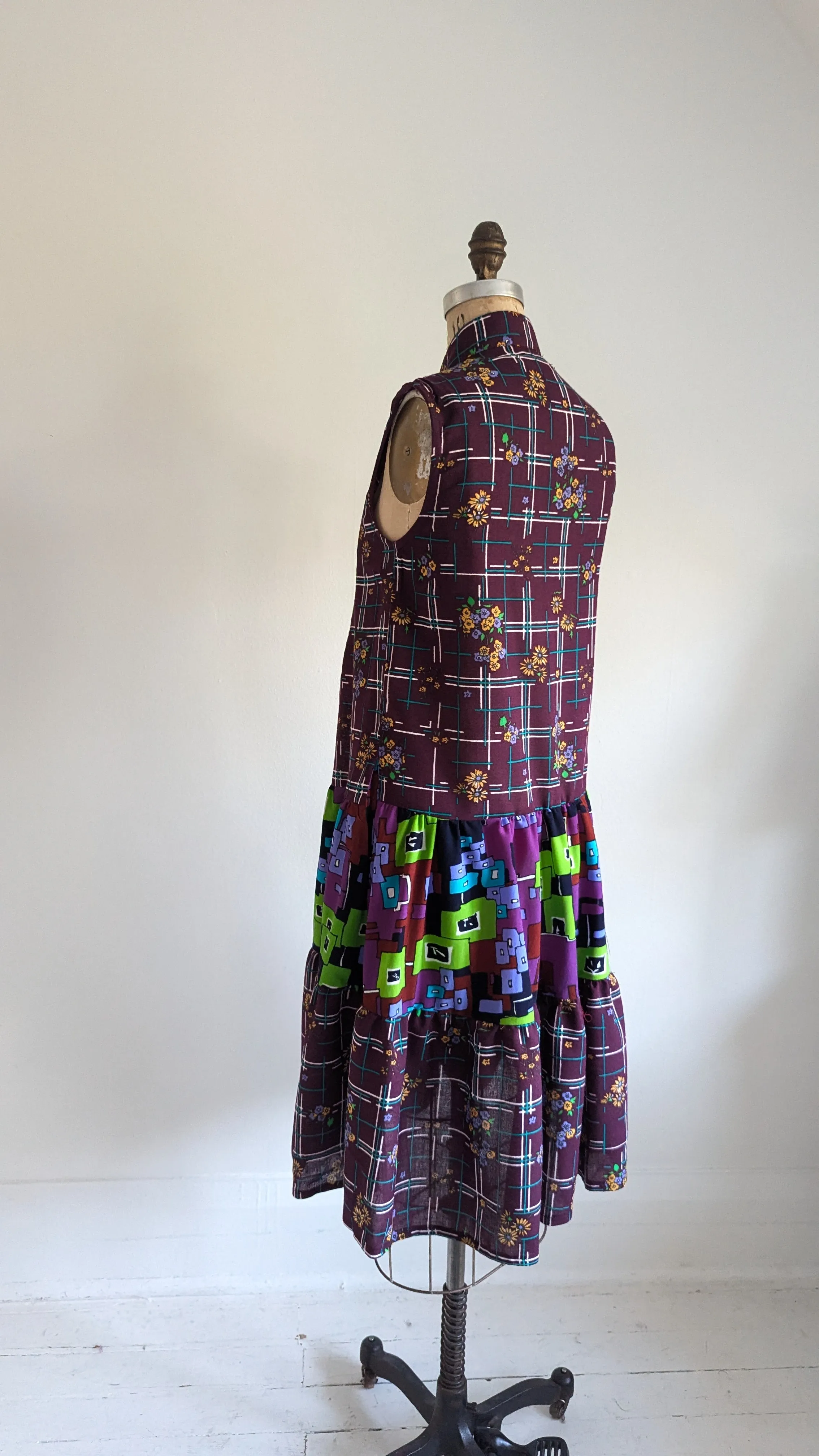 Carrie Dress - One of a Kind Upcycled & Vintage Textiles Size XS #CAR17