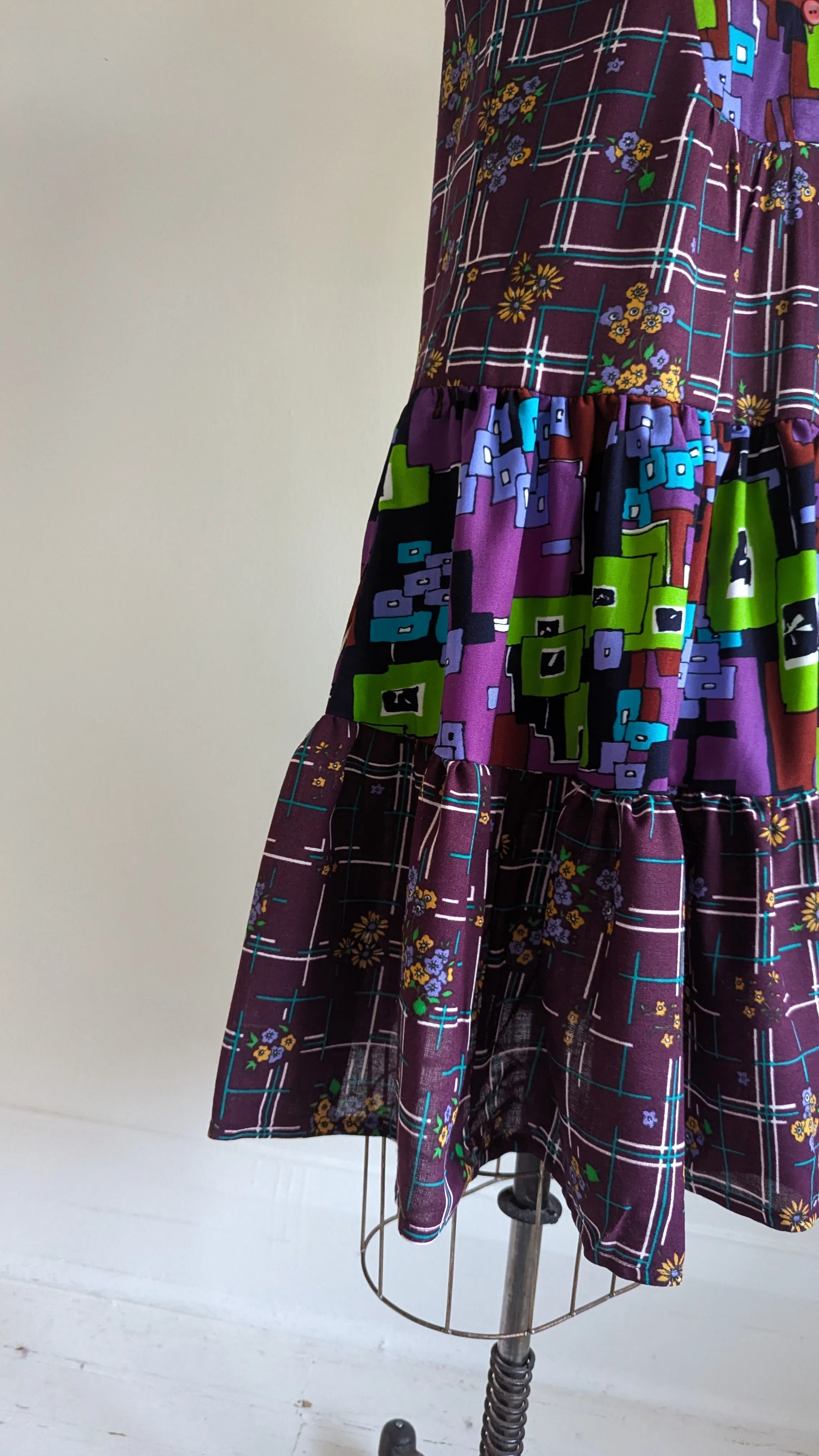 Carrie Dress - One of a Kind Upcycled & Vintage Textiles Size XS #CAR17