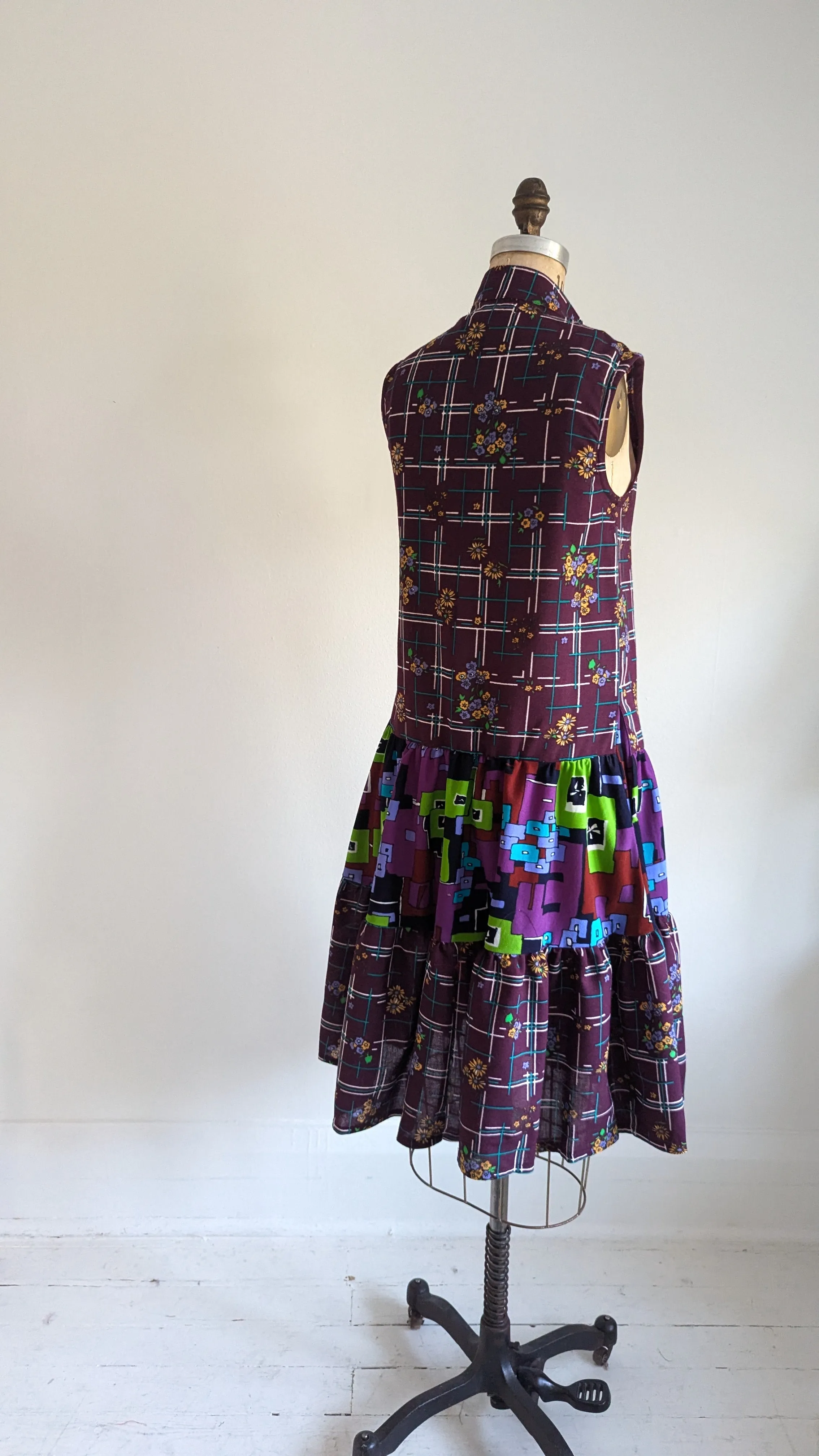 Carrie Dress - One of a Kind Upcycled & Vintage Textiles Size XS #CAR17