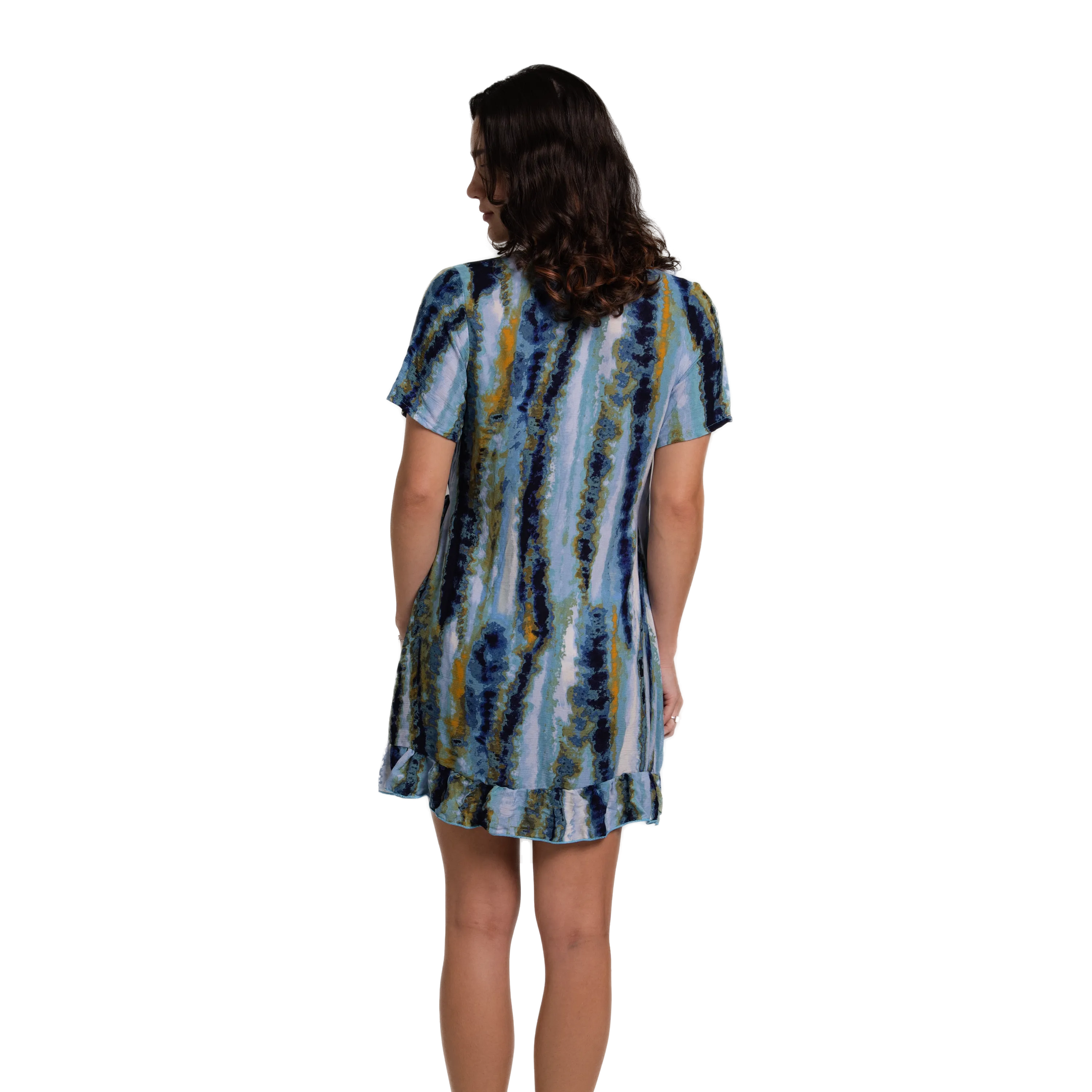 Cascada Short Sleeve Ruffle Hem Wrap Dress