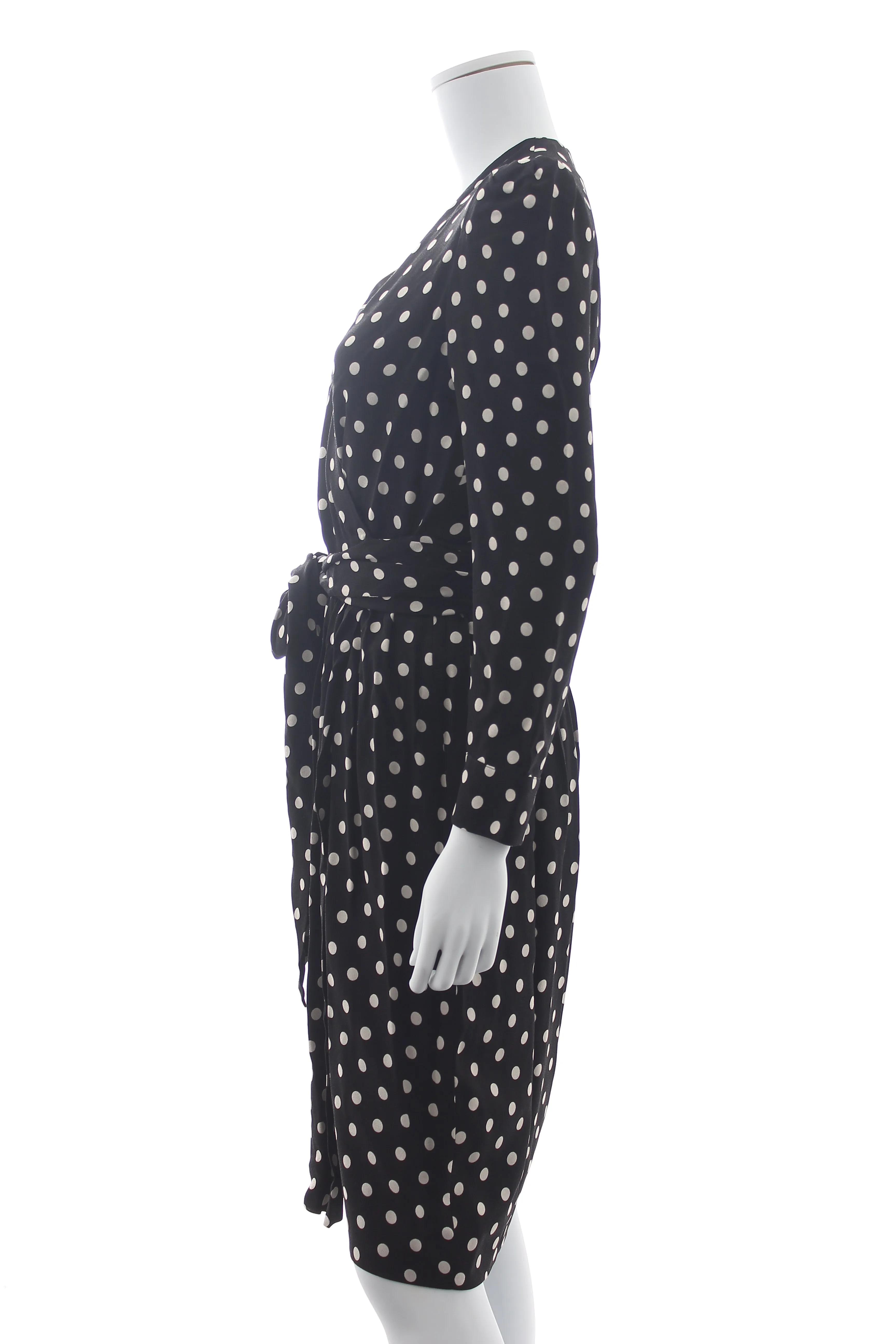 Celine Polka Dot Crepe Wrap Dress