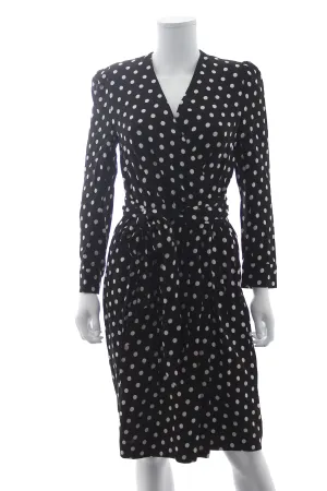 Celine Polka Dot Crepe Wrap Dress