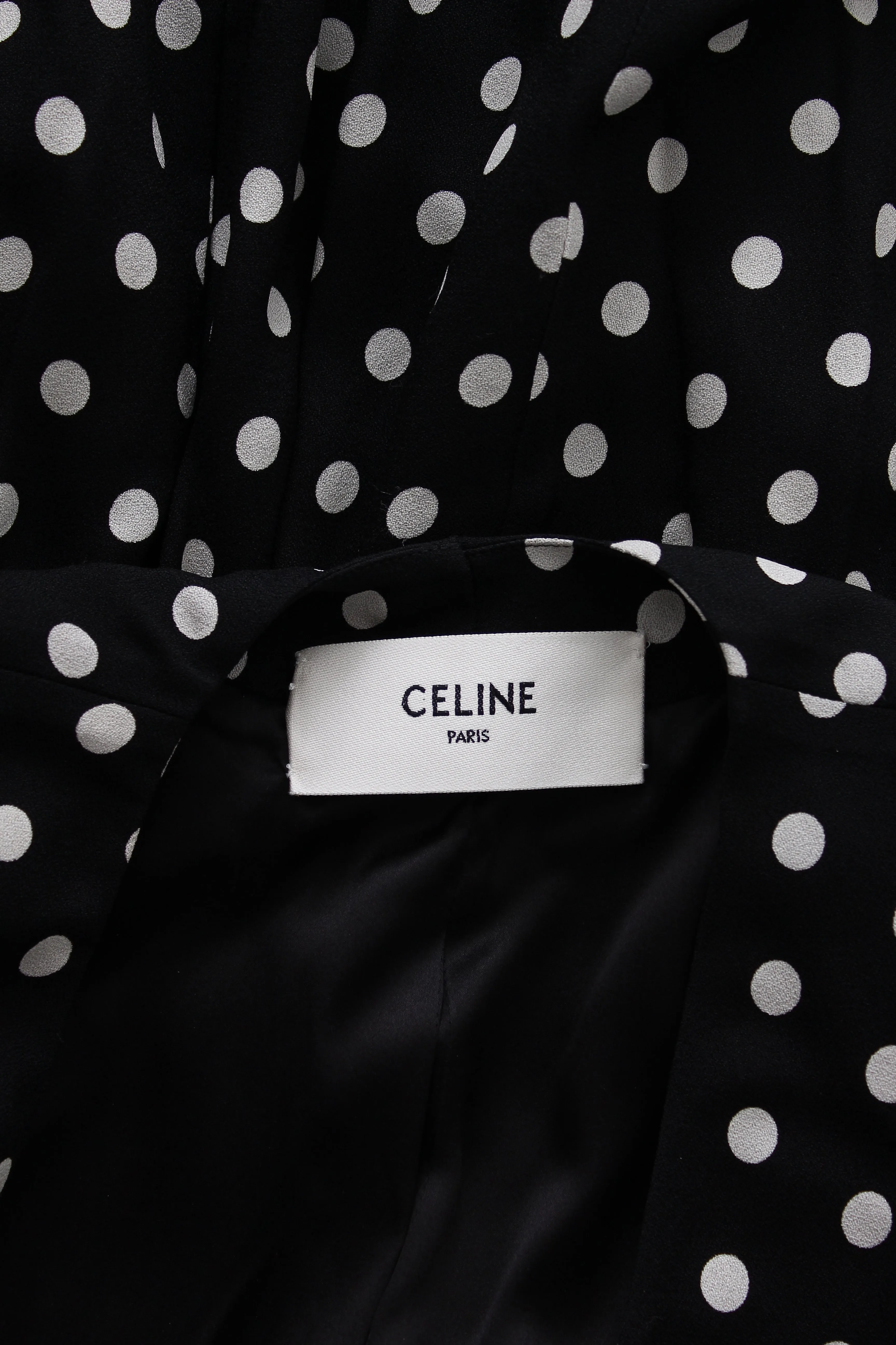 Celine Polka Dot Crepe Wrap Dress